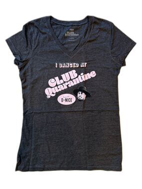 OFFICIAL D-Nice Club Quarantine T-shirt Women’s Large L CQ Shop Hiphop Gray New